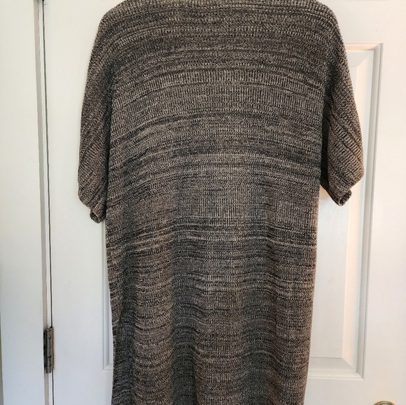 Eileen Fisher Tencel Kimono Cardiagan Size S/M Tan&black Short Sleeve Knit - Picture 3 of 9